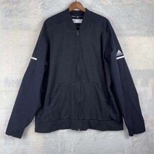 Adidas Mens 2XL Team Squad Bomber Jacket Climalite Sport Limited Edition Blue